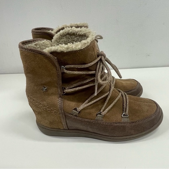 Skechers Suede Lace Up Ankle Boot Size 9 - Picture 3 of 9